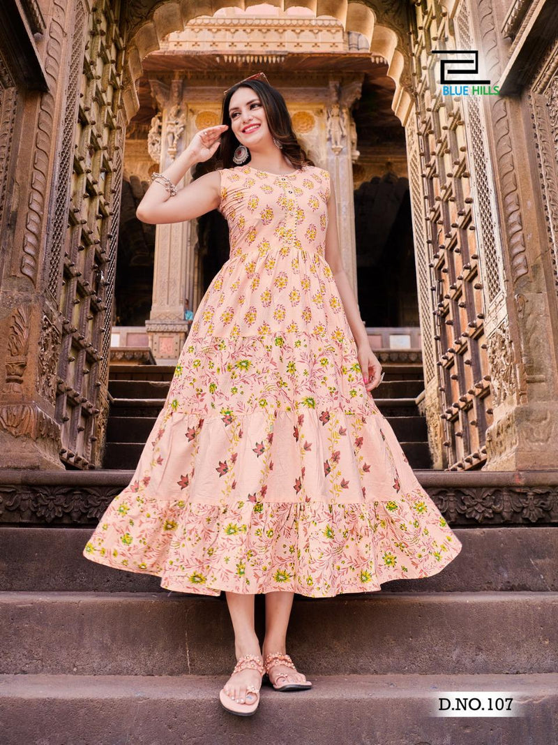 Blue Hills Kites Vol 1 Cambric Cotton Causal Wear  Kurti
