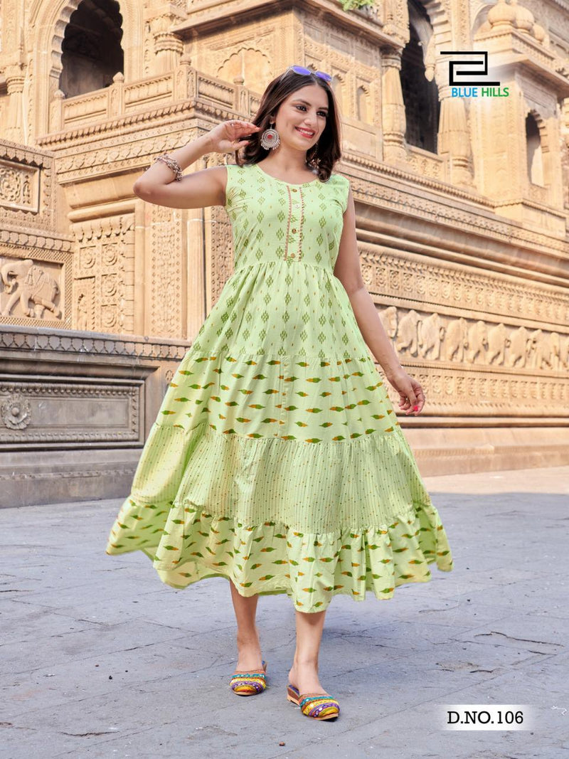 Blue Hills Kites Vol 1 Cambric Cotton Causal Wear  Kurti