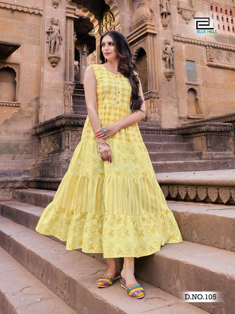 Blue Hills Kites Vol 1 Cambric Cotton Causal Wear  Kurti