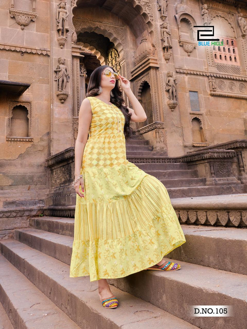 Blue Hills Kites Vol 1 Cambric Cotton Causal Wear  Kurti