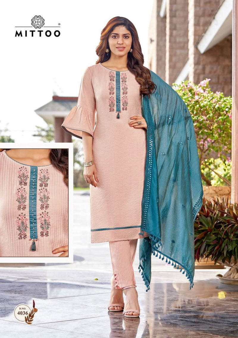 Mittoo Kohinoor Viscose Silk With Heavy Embroidery Work Stylish Designer Causal Wear Kurti
