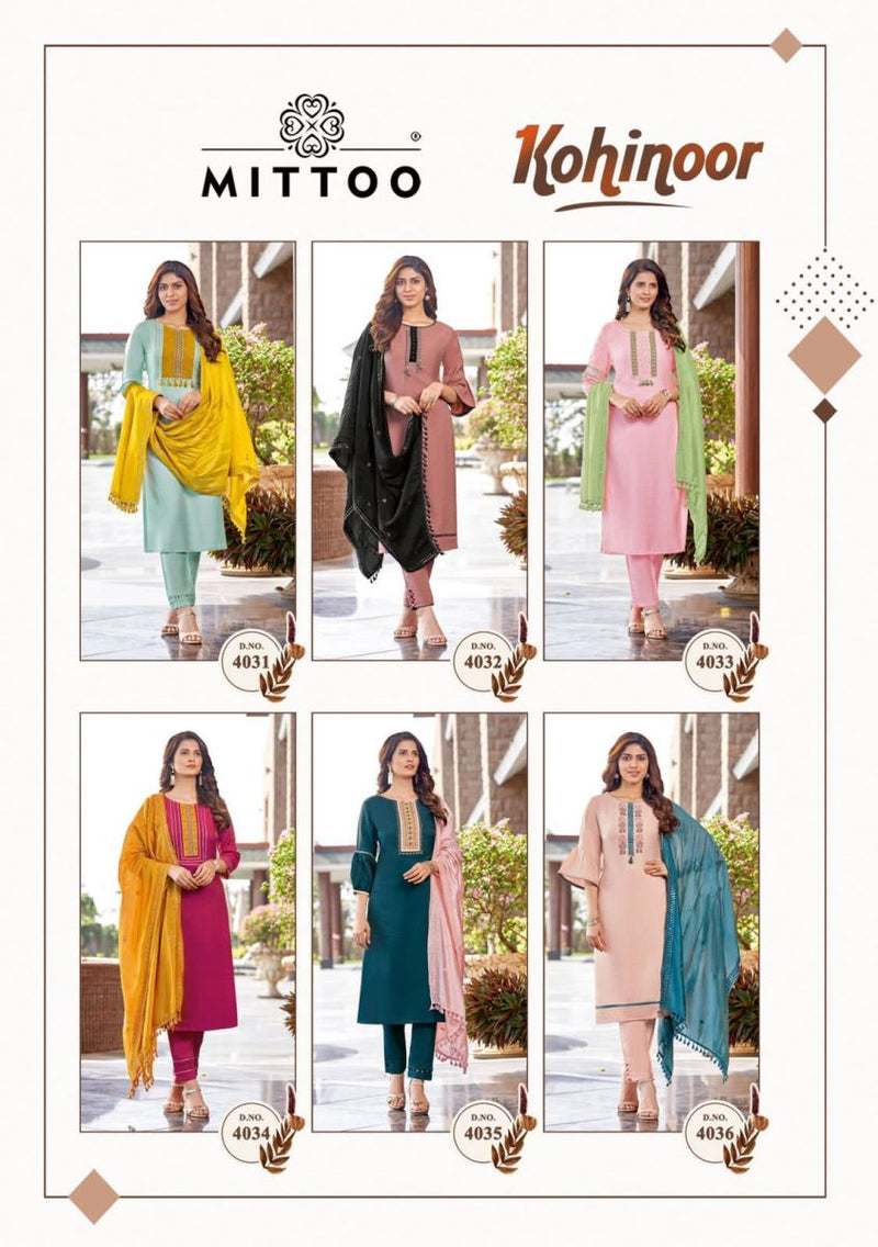 Mittoo Kohinoor Viscose Silk With Heavy Embroidery Work Stylish Designer Causal Wear Kurti