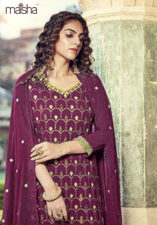 Maisha Koraa Georgette Designer Party Wear Embroidered Salwar Kameez