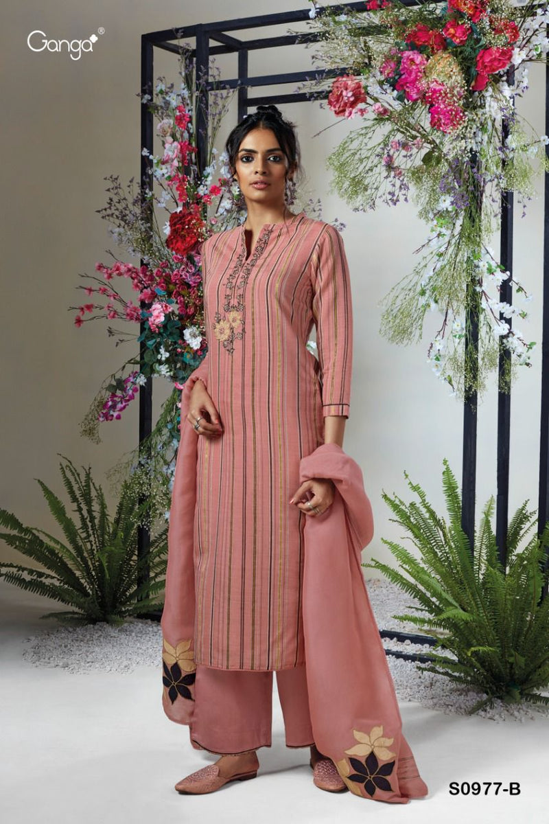 Ganga Kova S 0977 Viscose With Heavy Embroidery Work Stylish Designer Casual Wear Salwar Kameez