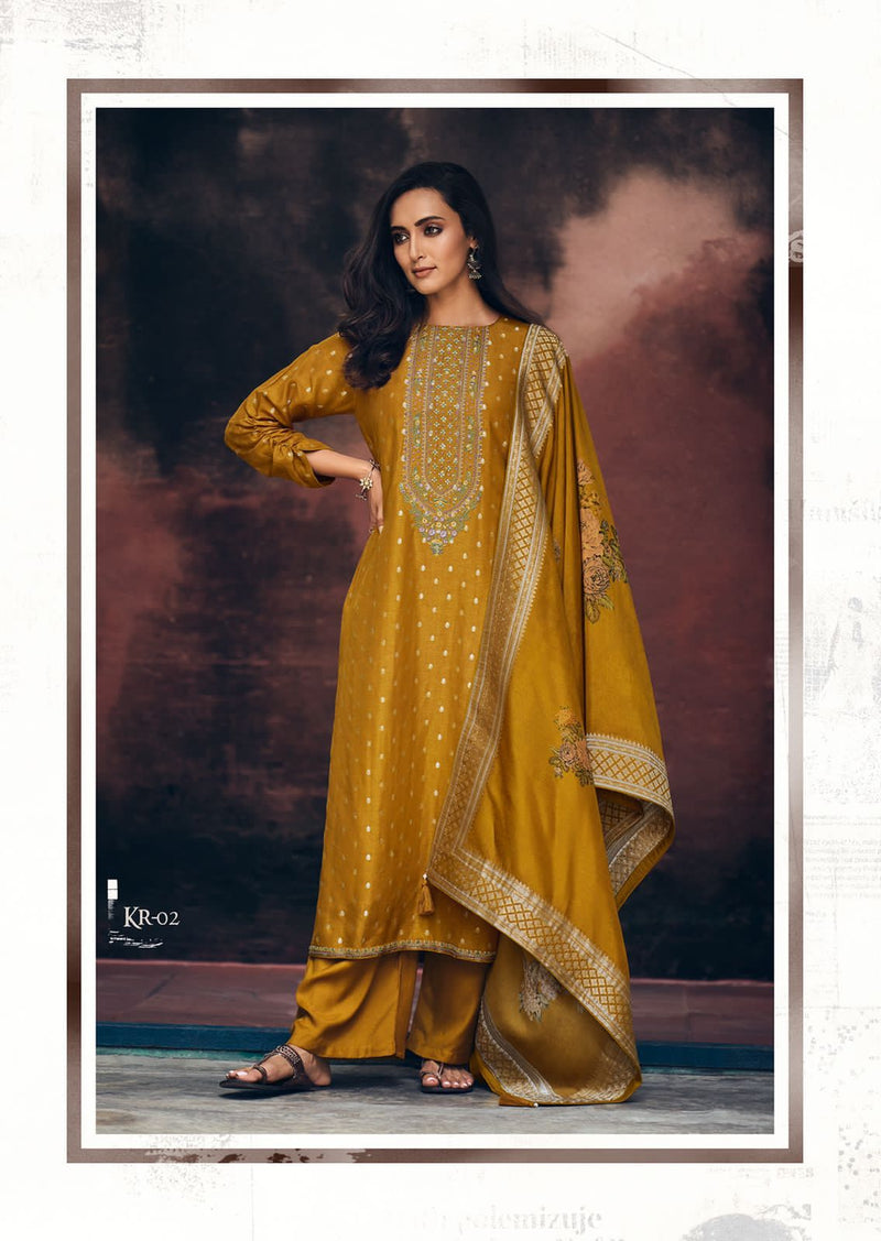 Varsha Krystene Viscose With Beautiful Embroidery Work Stylish Designer casual Look Salwar Kameez
