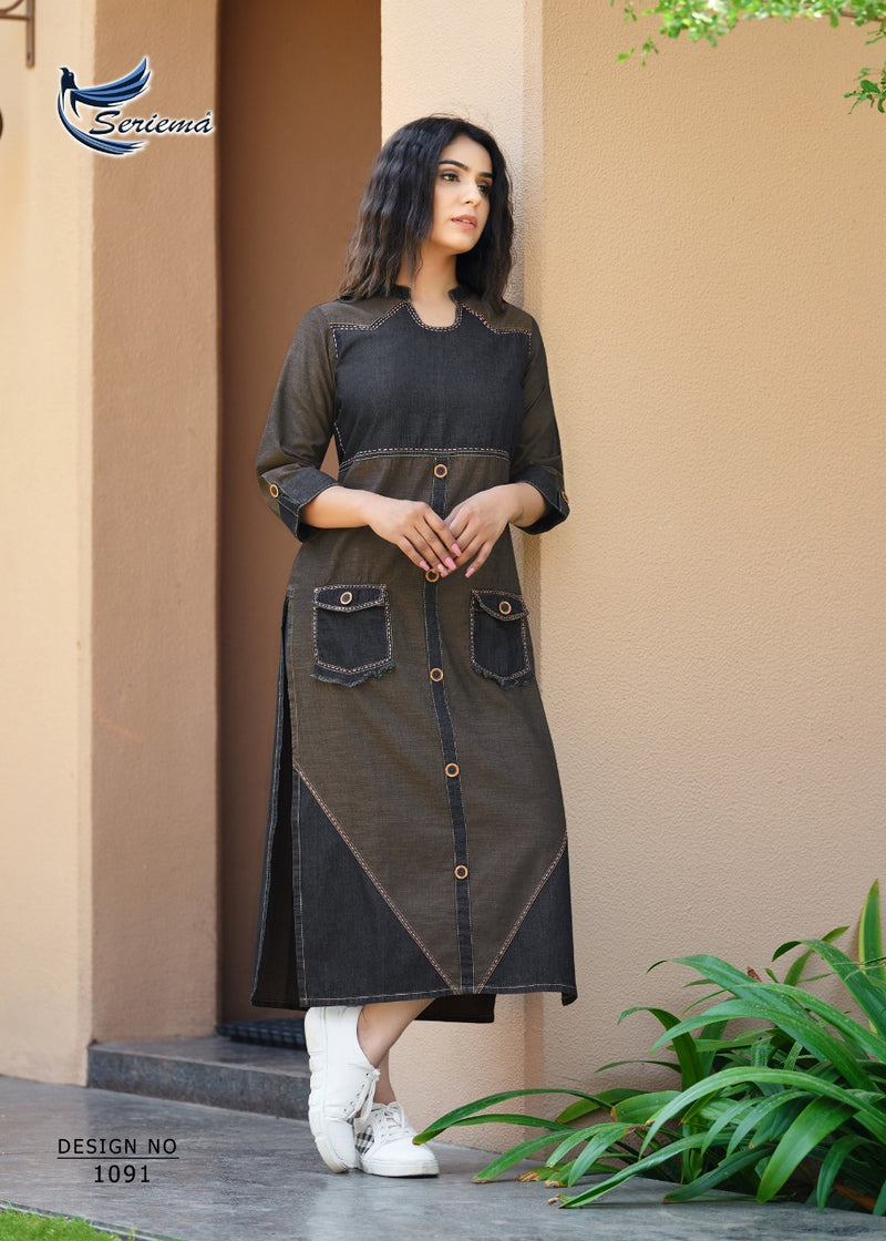 Seriema Kumb Capture Vol 3 Cotton With Heavy Fancy Work Stylish Designer Casual Look Fancy Kurti