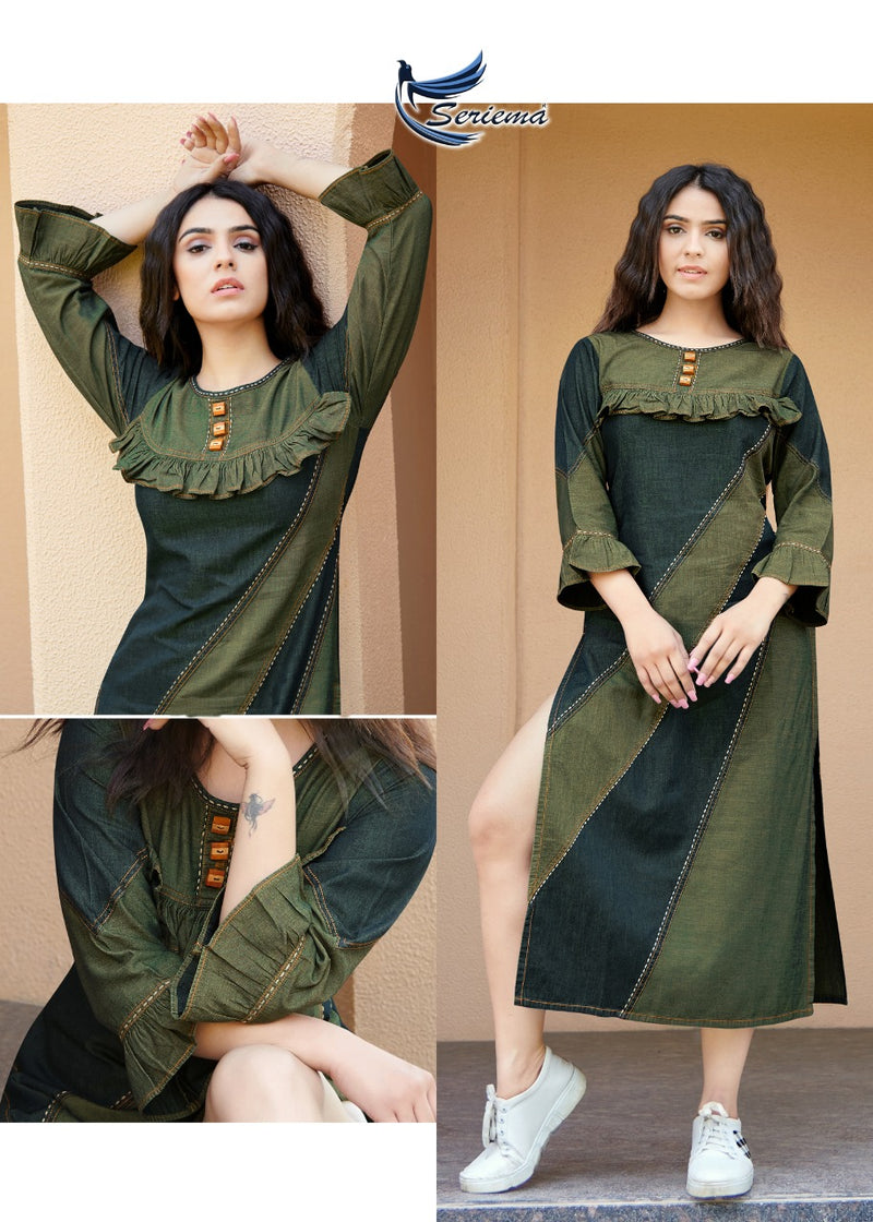 Seriema Kumb Capture Vol 3 Cotton With Heavy Fancy Work Stylish Designer Casual Look Fancy Kurti