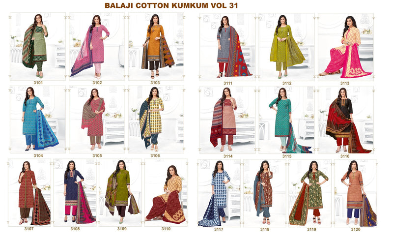 Balaji Cotton Kumkum Vol 31 Cotton Printed Daily Wear Salwar Kameez