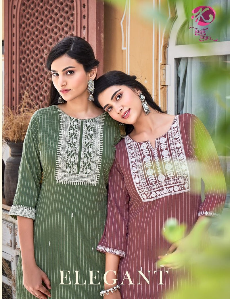 Kurti Times Elegant Viscose Fancy Embroidered Party Wear Kurtis With Bottom