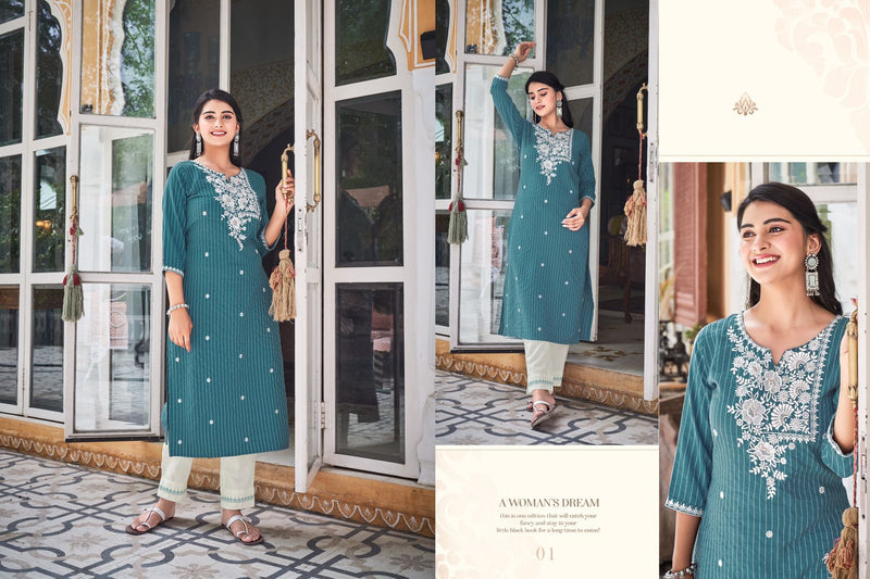 Kurti Times Elegant Viscose Fancy Embroidered Party Wear Kurtis With Bottom