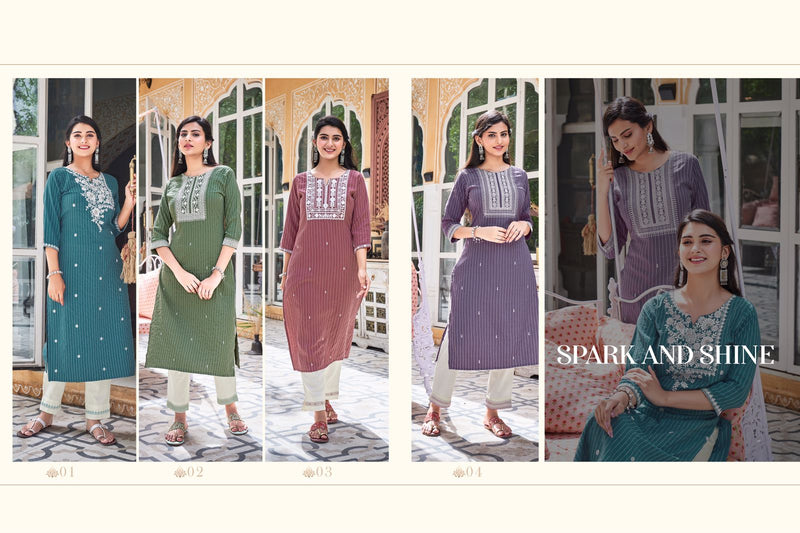 Kurti Times Elegant Viscose Fancy Embroidered Party Wear Kurtis With Bottom