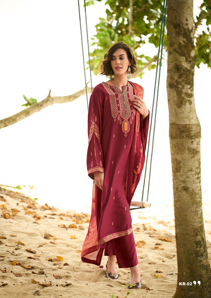 Varsha Kyrah Silk With Heavy Embroidery Work Stylish Designer Casual Wear Salwar Kameez