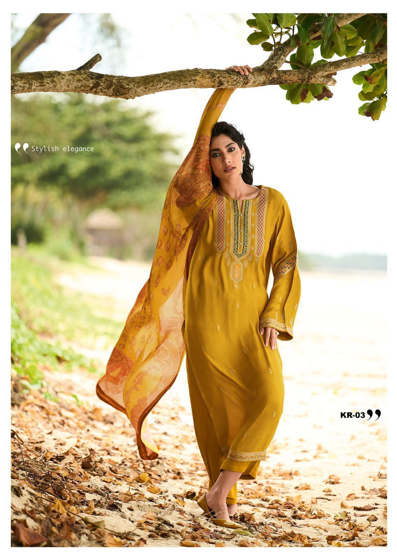 Varsha Kyrah Silk With Heavy Embroidery Work Stylish Designer Casual Wear Salwar Kameez