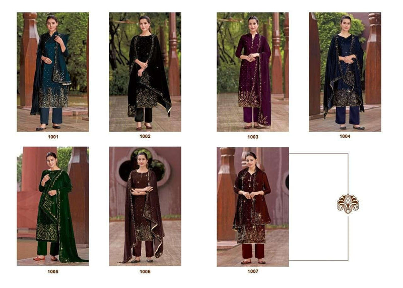Kala Fashion Diamond Velvet With Sarwoki Work Fancy Salwar Suit