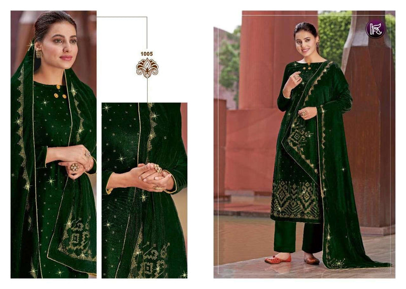 Kala Fashion Diamond Velvet With Sarwoki Work Fancy Salwar Suit