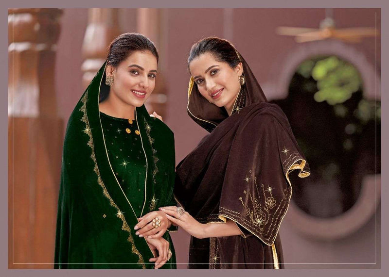 Kala Fashion Diamond Velvet With Sarwoki Work Fancy Salwar Suit