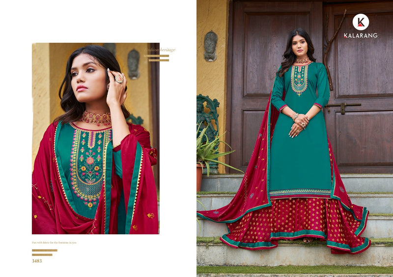Kalarang Fashion Black Berry Vol 6 Jam Silk Cotton With Embroidered Work Salwar Suit