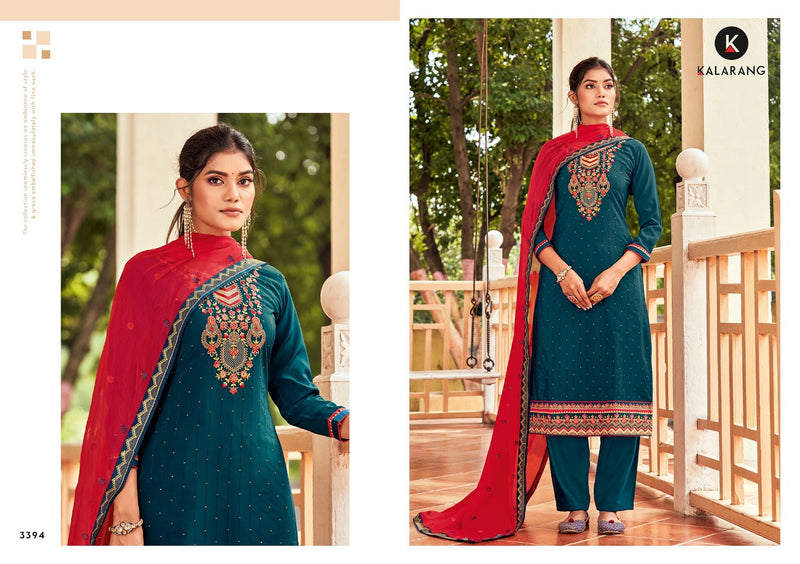 Kalarang Fashion Venery Crep Silk Embroidered Sequence Work Designer Salwar Suit