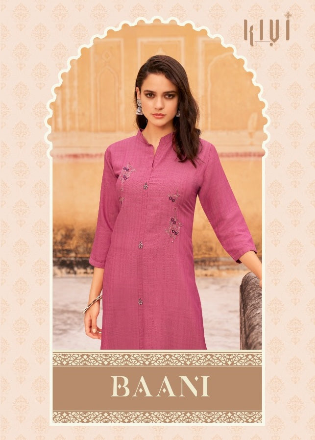 Kalaroop Baani Fancy Weaving Fabrics With Embroidery work Kurti