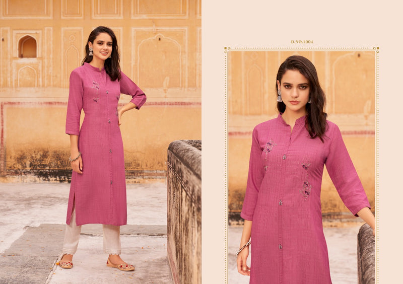 Kalaroop Baani Fancy Weaving Fabrics With Embroidery work Kurti