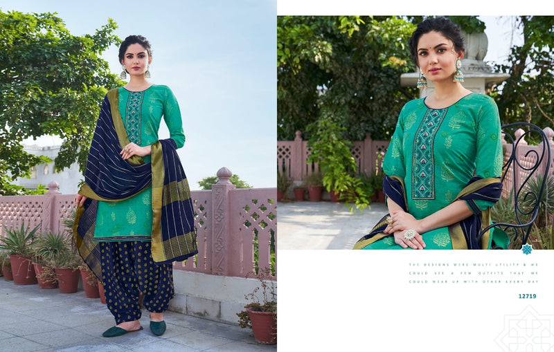 Kalaroop  Bandhej Patiyala Chanderi Silk Print With Embroidery Work Kurti