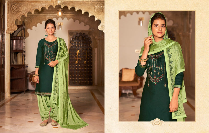 Kalaroop Fashion Of Patiyala Vol 32 Jam Silk Cotton Fancy Work Kurti Collection