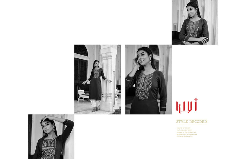 Kalaroop Kajree Fashion Kivi Vol 3 Fancy Lining With Exclusive Embroidery Neck Work Readymade Kurtis