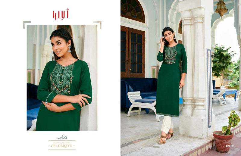 Kalaroop Kajree Fashion Kivi Vol 3 Fancy Lining With Exclusive Embroidery Neck Work Readymade Kurtis