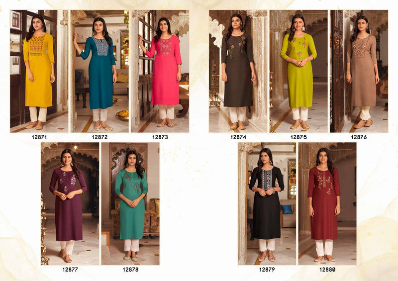 Kalaroop Kajree Fashion Lily Vol 21 Fancy Rayon Embroidered Work Kurtis