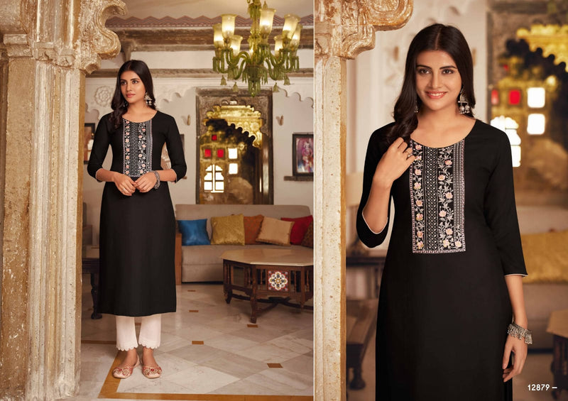 Kalaroop Kajree Fashion Lily Vol 21 Fancy Rayon Embroidered Work Kurtis