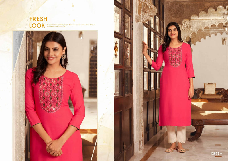 Kalaroop Kajree Fashion Lily Vol 21 Fancy Rayon Embroidered Work Kurtis