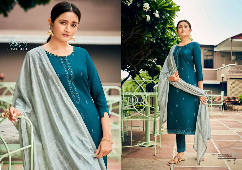 Kalaroop Kivi Princess Vol 2 Lining Silk With Embroidery Work Kurti