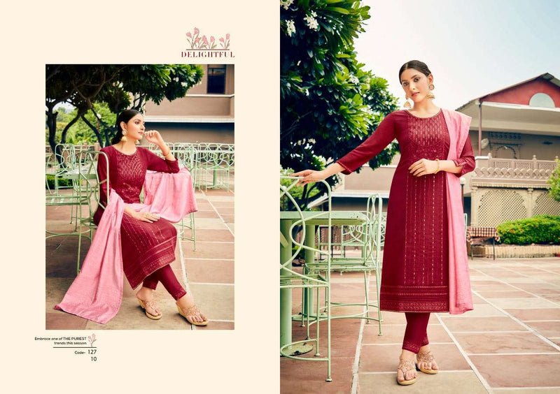 Kalaroop Kivi Princess Vol 2 Lining Silk With Embroidery Work Kurti