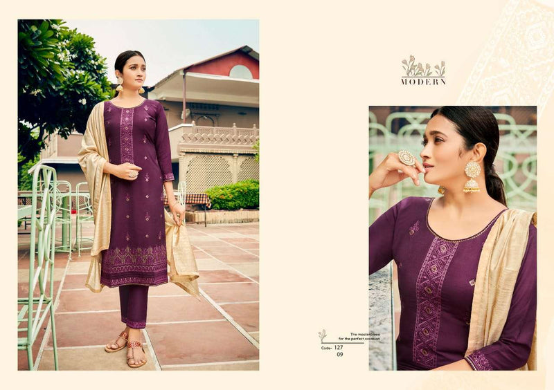 Kalaroop Kivi Princess Vol 2 Lining Silk With Embroidery Work Kurti