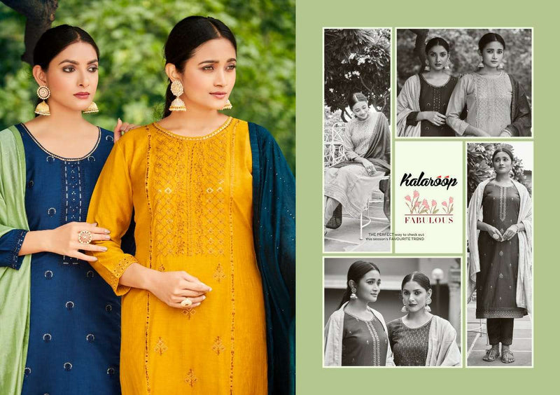 Kalaroop Kivi Princess Vol 2 Lining Silk With Embroidery Work Kurti