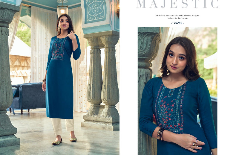 Kalaroop Lily Vol 20 Heavt Fancy Embroidered Kurti Collection