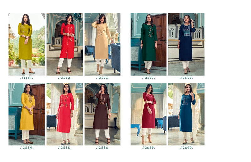 Kalaroop Lily Vol 20 Heavt Fancy Embroidered Kurti Collection