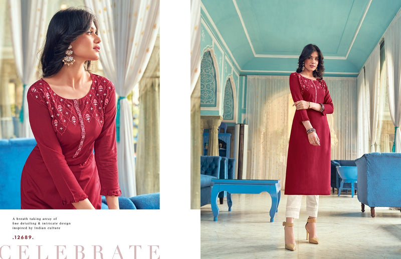 Kalaroop Lily Vol 20 Heavt Fancy Embroidered Kurti Collection