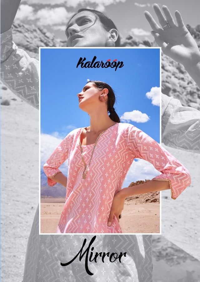 Kalaroop Mirror Fancy Printed Pure Cotton Gota Work Kurti