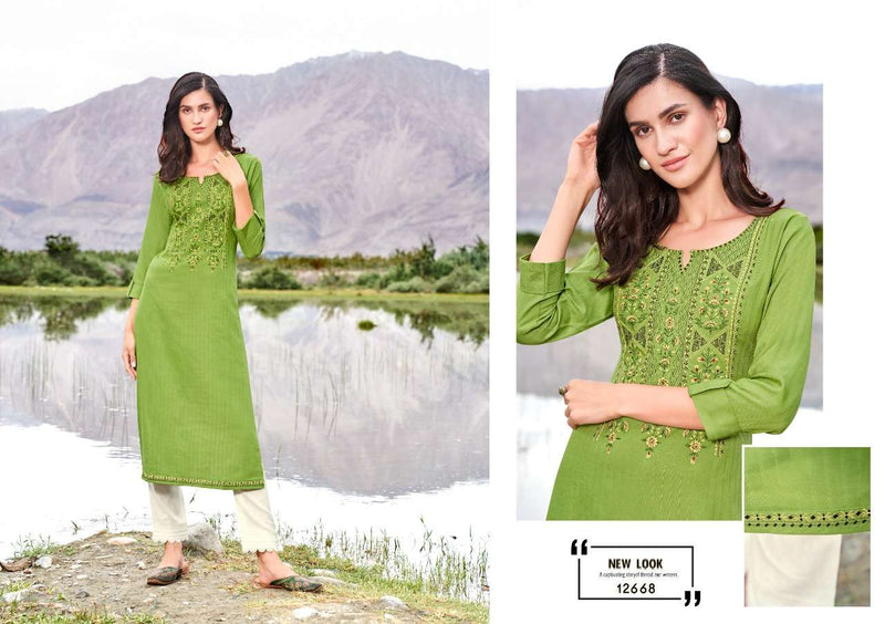 Kalaroop Presents By Beat Rayon With Embroidery Work Fancy Formal Wear Designer Kurtis