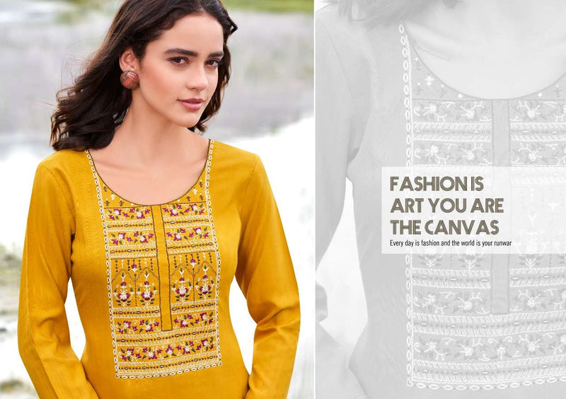 Kalaroop Presents By Beat Rayon With Embroidery Work Fancy Formal Wear Designer Kurtis