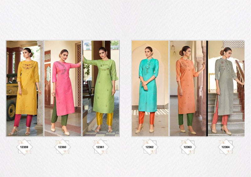 Kalaroop Ruhani Silk Top With Khatli Work Kurti Wear
