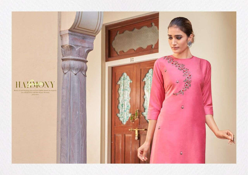 Kalaroop Ruhani Silk Top With Khatli Work Kurti Wear