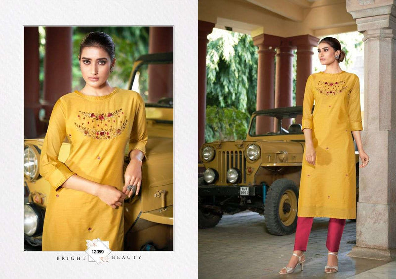 Kalaroop Ruhani Silk Top With Khatli Work Kurti Wear