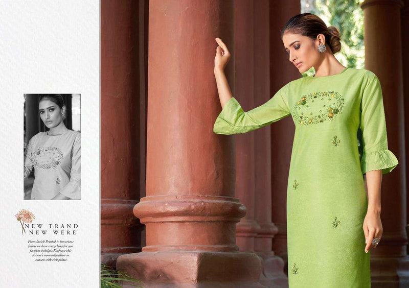 Kalaroop Ruhani Silk Top With Khatli Work Kurti Wear