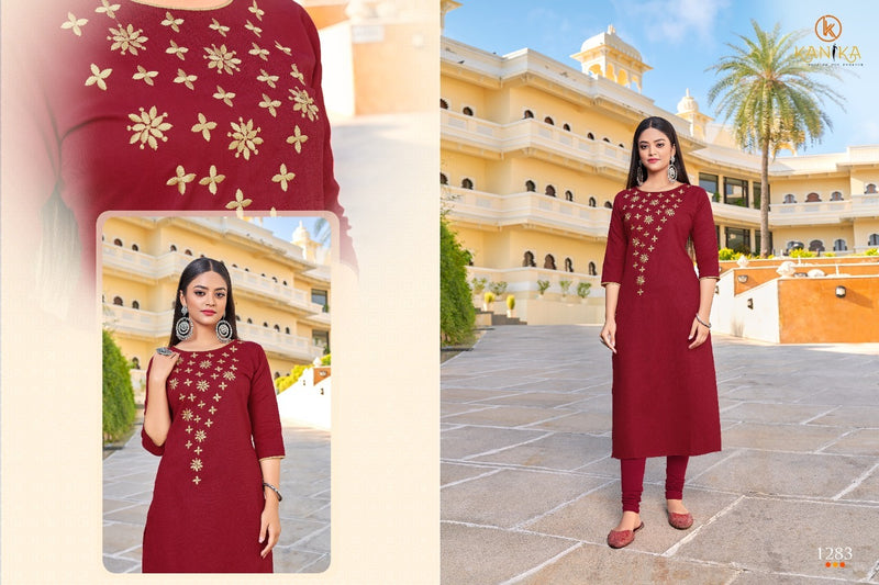 Kanika Fashion Launch By Aditi Vol 11 Rubby Silk With Embroidery Work Exclusive Readymade Kurtis