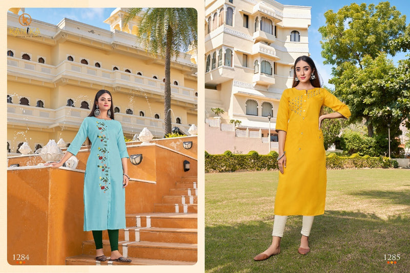 Kanika Fashion Launch By Aditi Vol 11 Rubby Silk With Embroidery Work Exclusive Readymade Kurtis