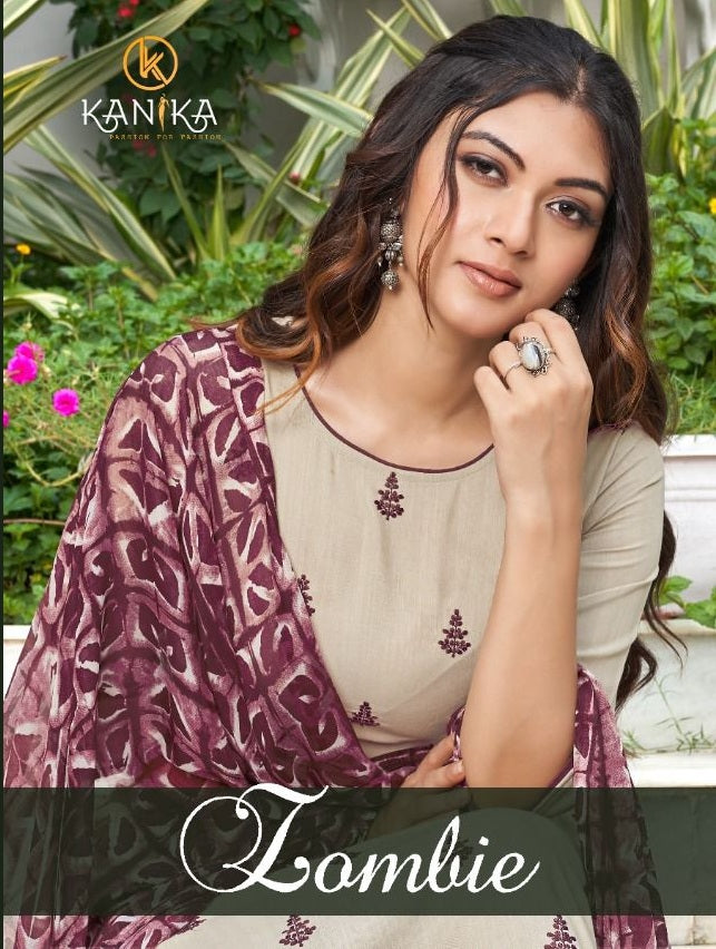 Kanika Zombie Viscose Nylon Slub With Embroidery Work Kurti
