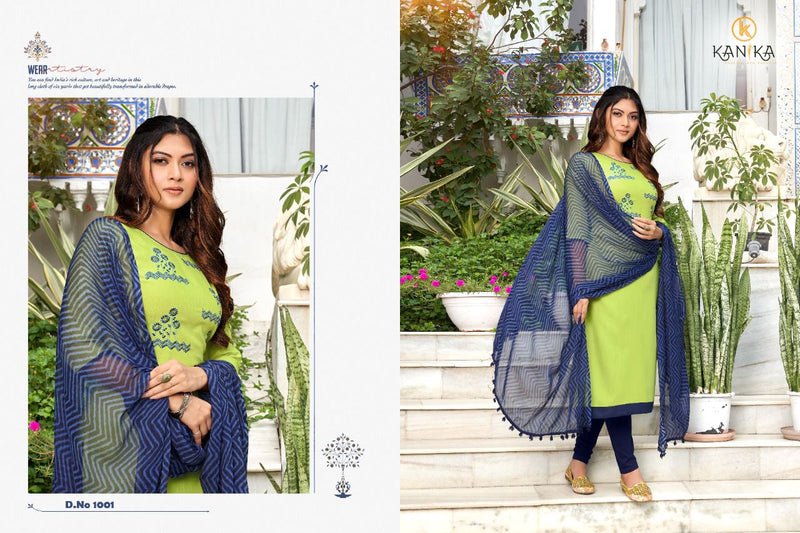 Kanika Zombie Viscose Nylon Slub With Embroidery Work Kurti