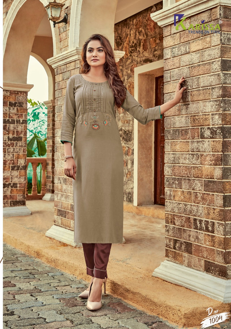 Karissa Aarzoo Rayon Flex Puremium Kurti Collection